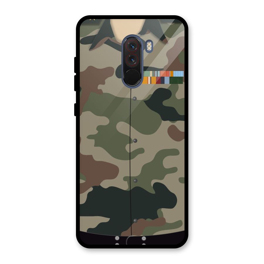 Army Uniform Glass Back Case for Poco F1
