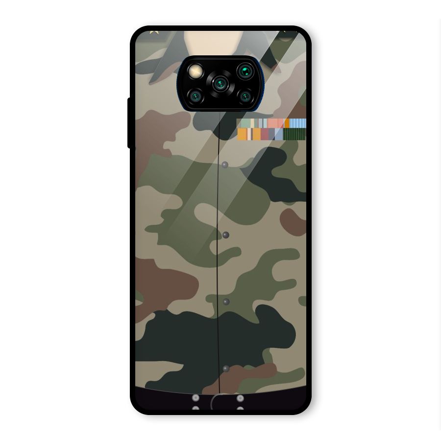 Army Uniform Glass Back Case for Poco X3 Pro