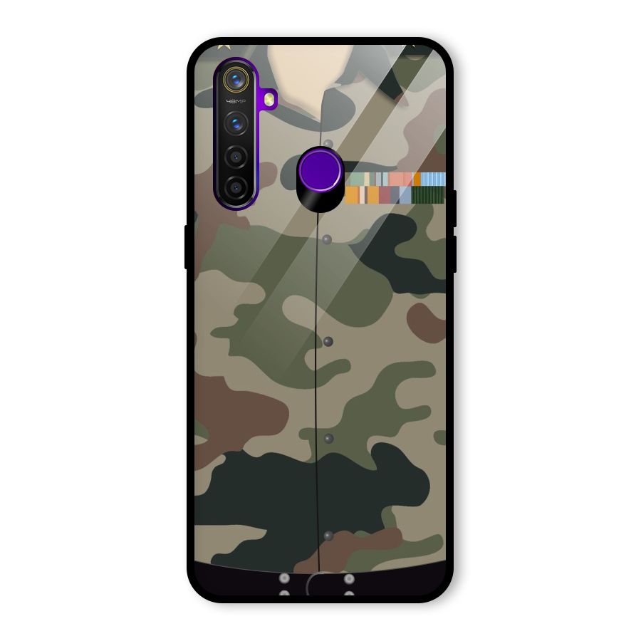 Army Uniform Glass Back Case for Realme 5 Pro