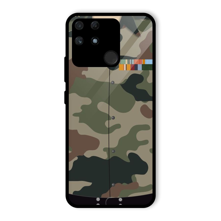 Army Uniform Glass Back Case for Realme Narzo 50A