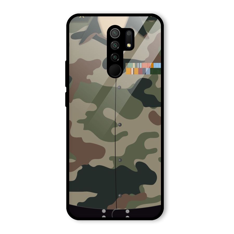 Army Uniform Glass Back Case for Redmi 9 Prime