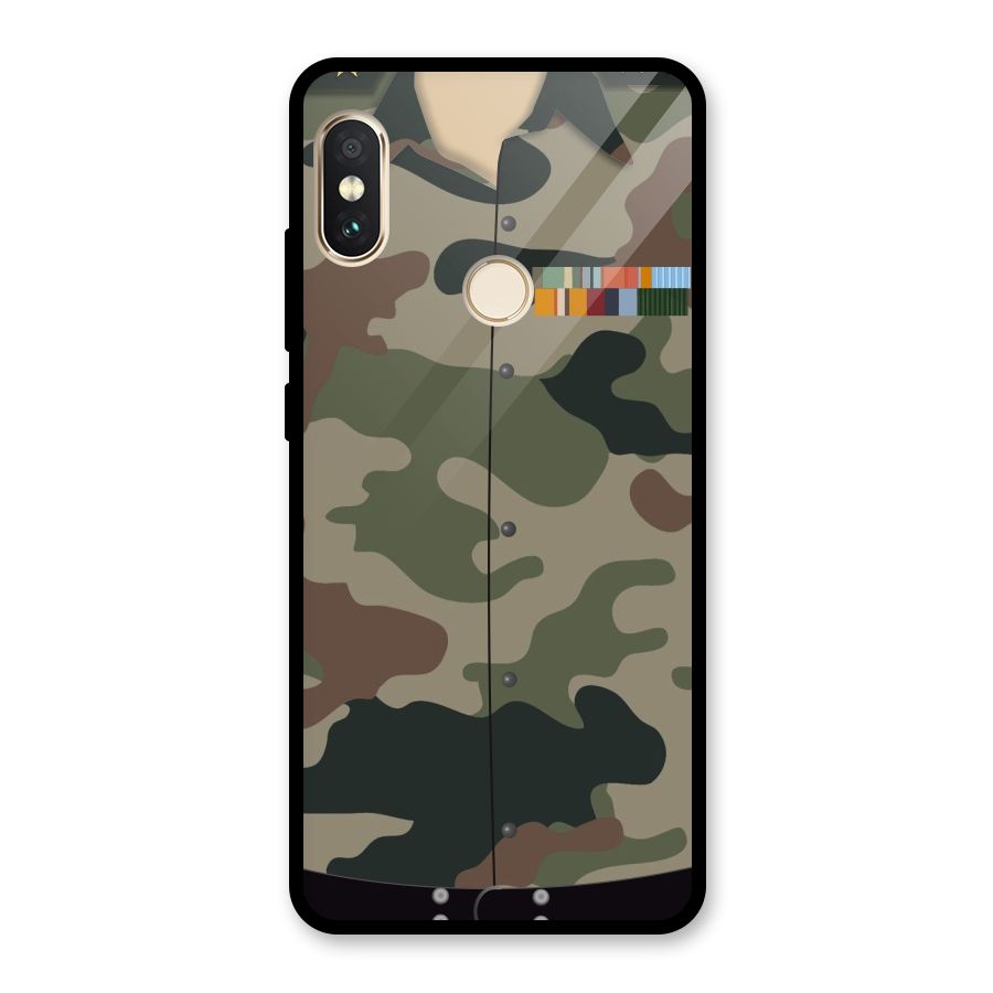 Army Uniform Glass Back Case for Redmi Note 5 Pro