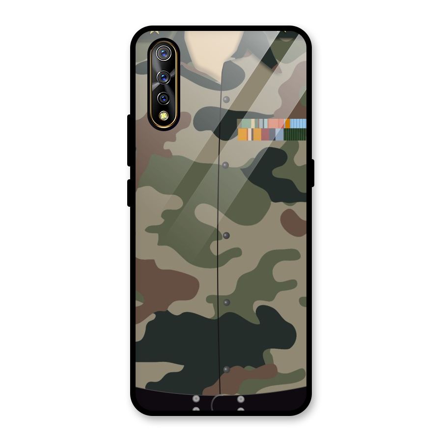 Army Uniform Glass Back Case for Vivo S1