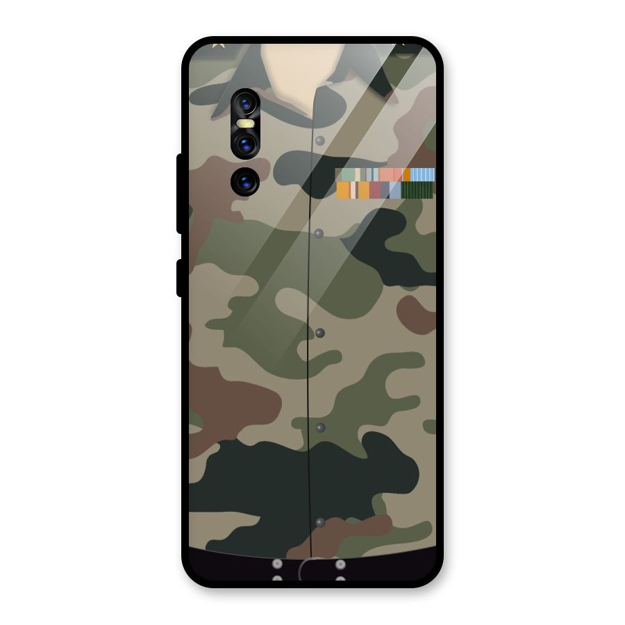 Army Uniform Glass Back Case for Vivo V15 Pro