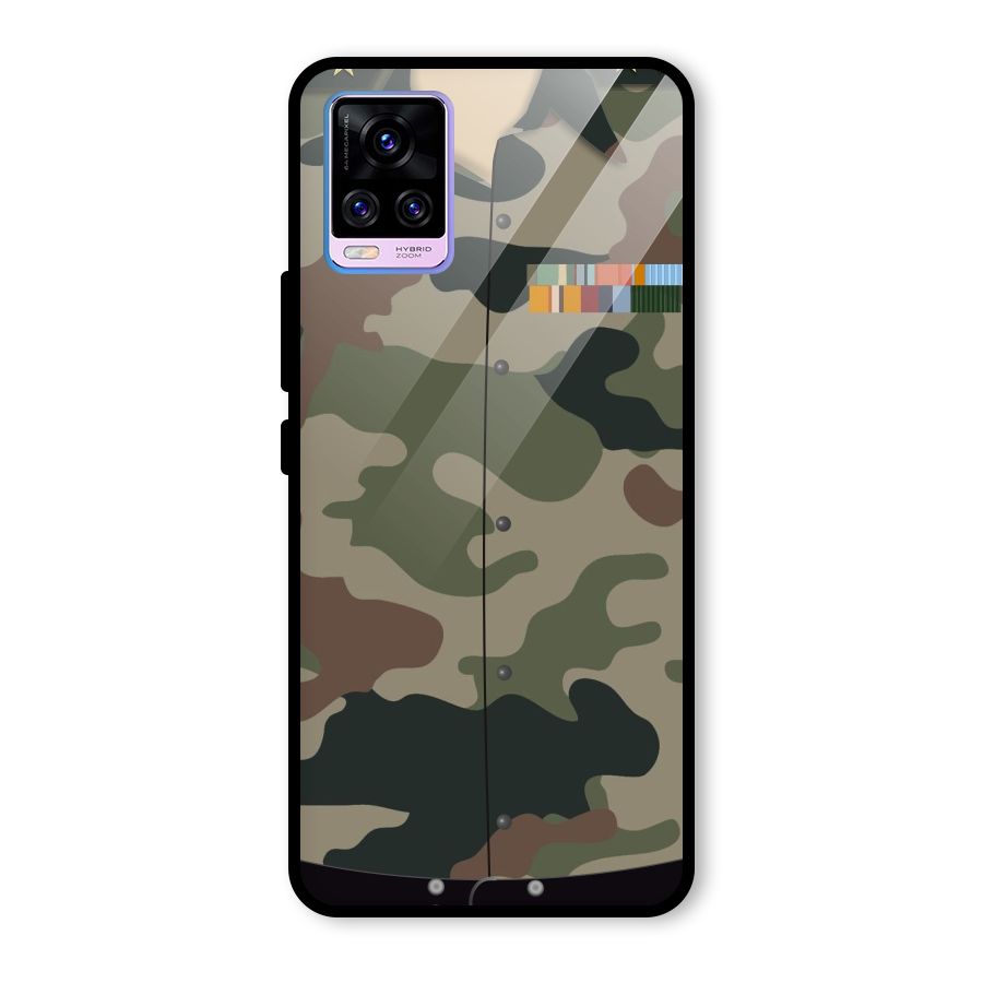 Army Uniform Glass Back Case for Vivo V20 Pro