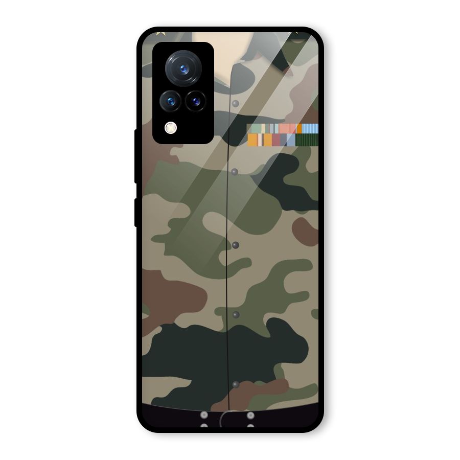 Army Uniform Glass Back Case for Vivo V21 5G