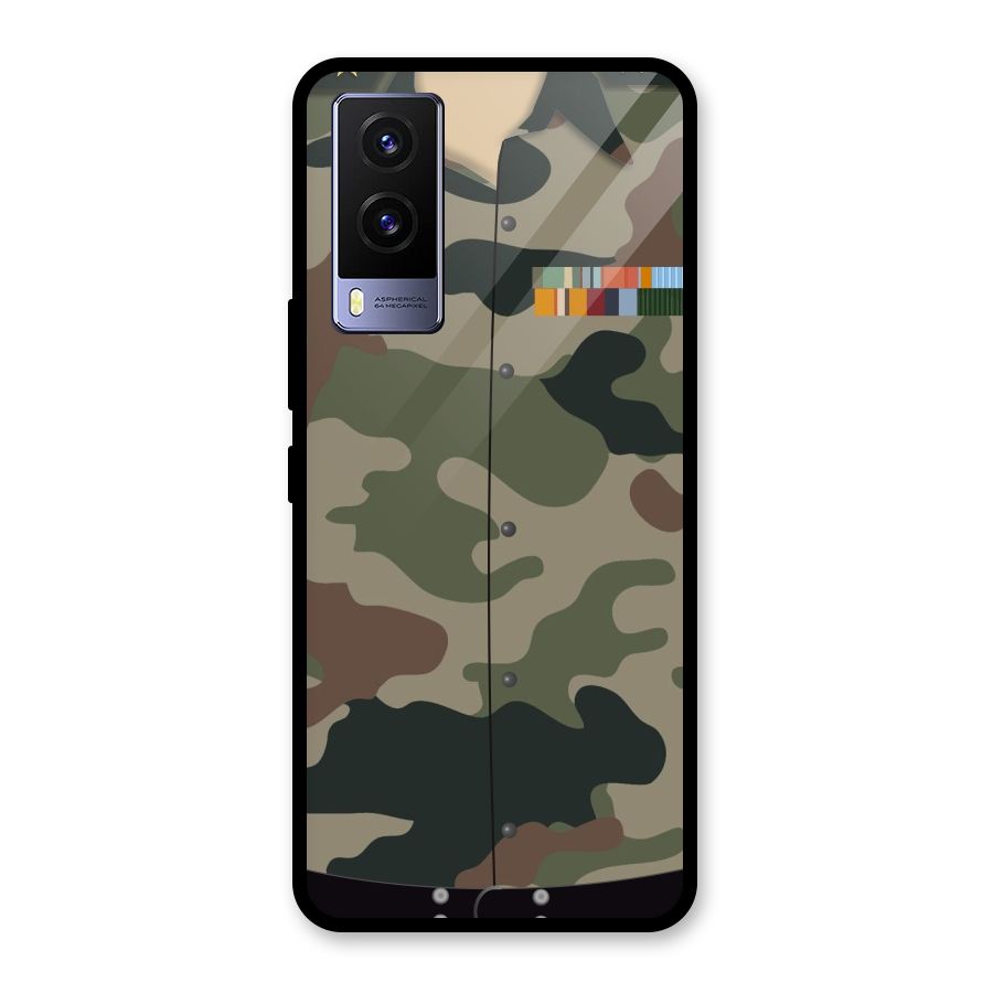 Army Uniform Glass Back Case for Vivo V21e 5G