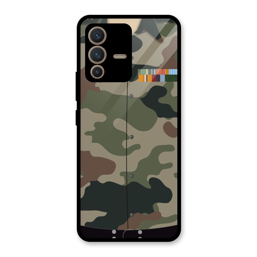 Army Uniform Glass Back Case for Vivo V23 5G