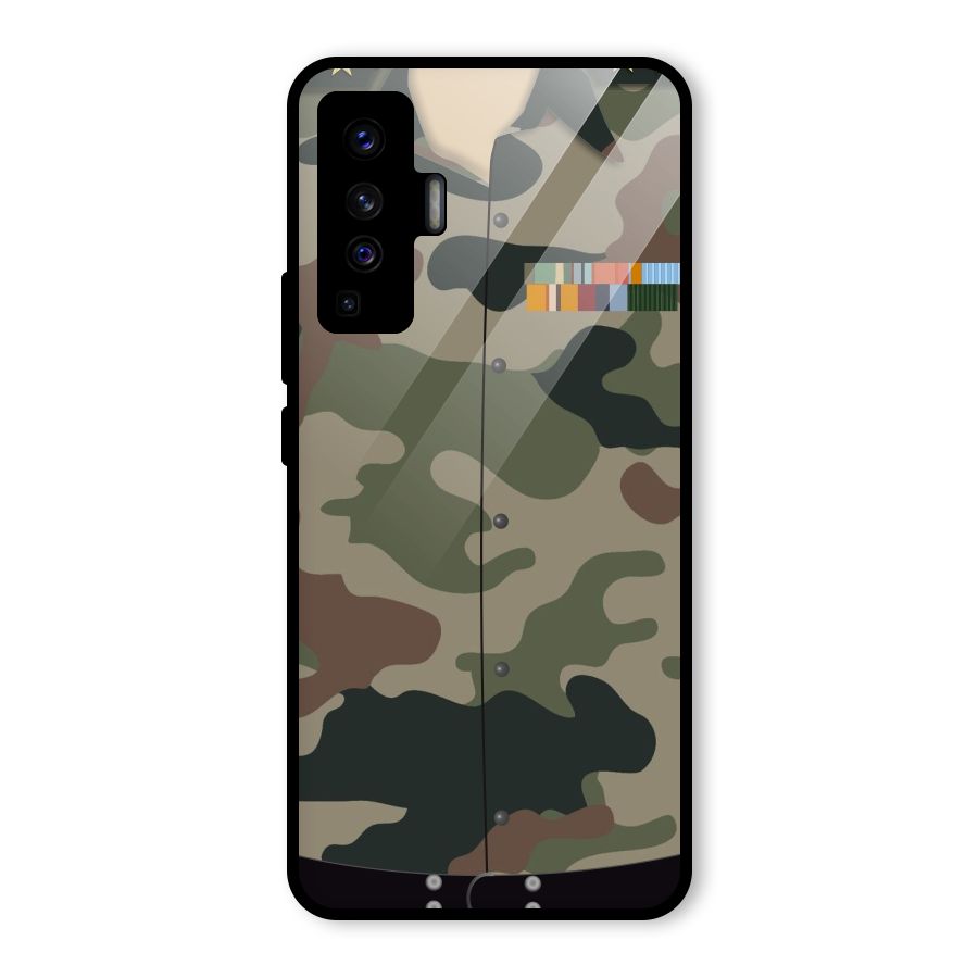 Army Uniform Glass Back Case for Vivo X50