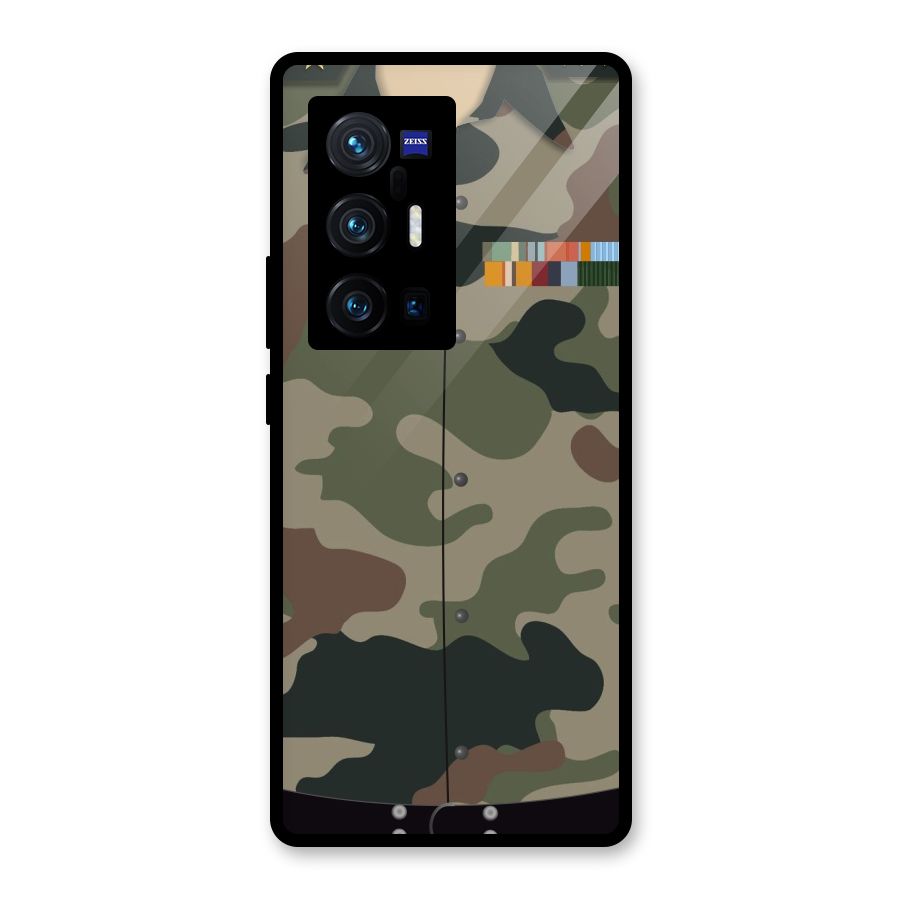 Army Uniform Glass Back Case for Vivo X70 Pro Plus