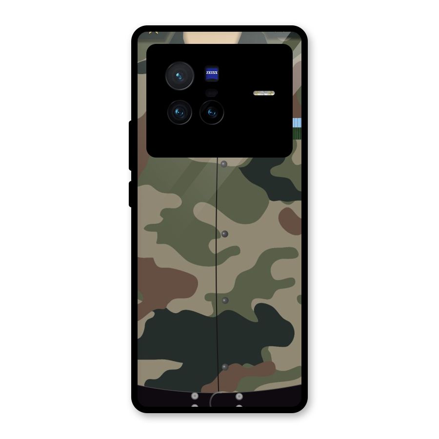 Army Uniform Glass Back Case for Vivo X80