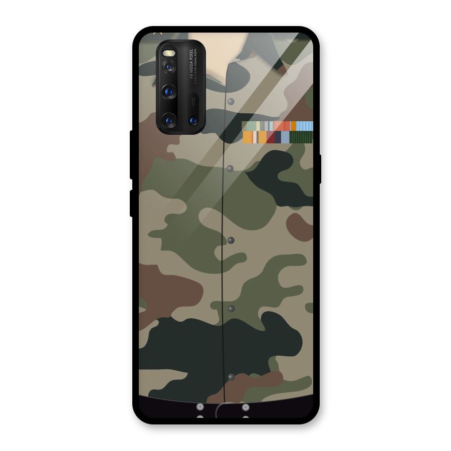 Army Uniform Glass Back Case for Vivo iQOO 3