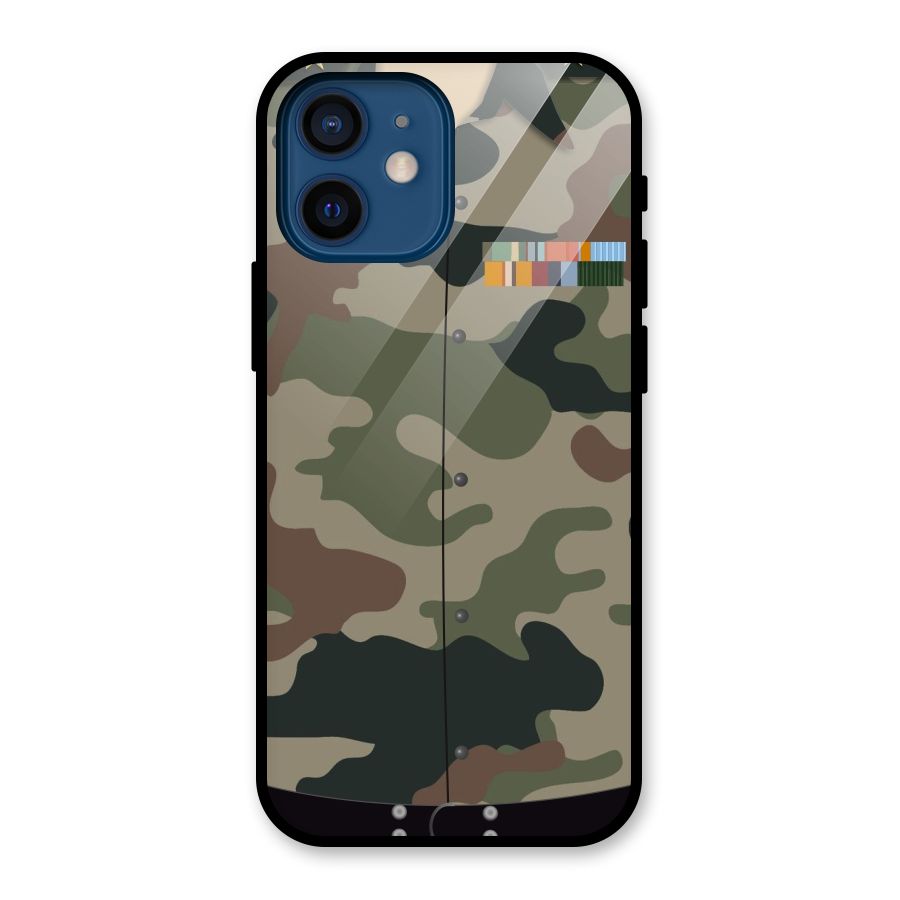 Army Uniform Glass Back Case for iPhone 12 Mini