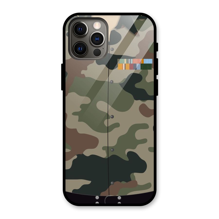 Army Uniform Glass Back Case for iPhone 12 Pro