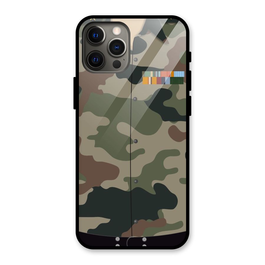 Army Uniform Glass Back Case for iPhone 12 Pro Max