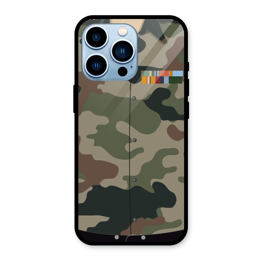 Army Uniform Glass Back Case for iPhone 13 Pro