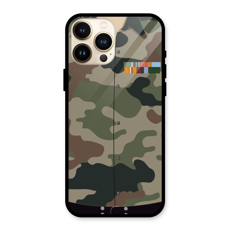 Army Uniform Glass Back Case for iPhone 13 Pro Max