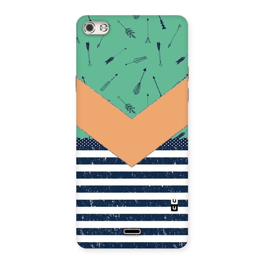 Arrows and Stripes Back Case for Micromax Canvas Silver 5