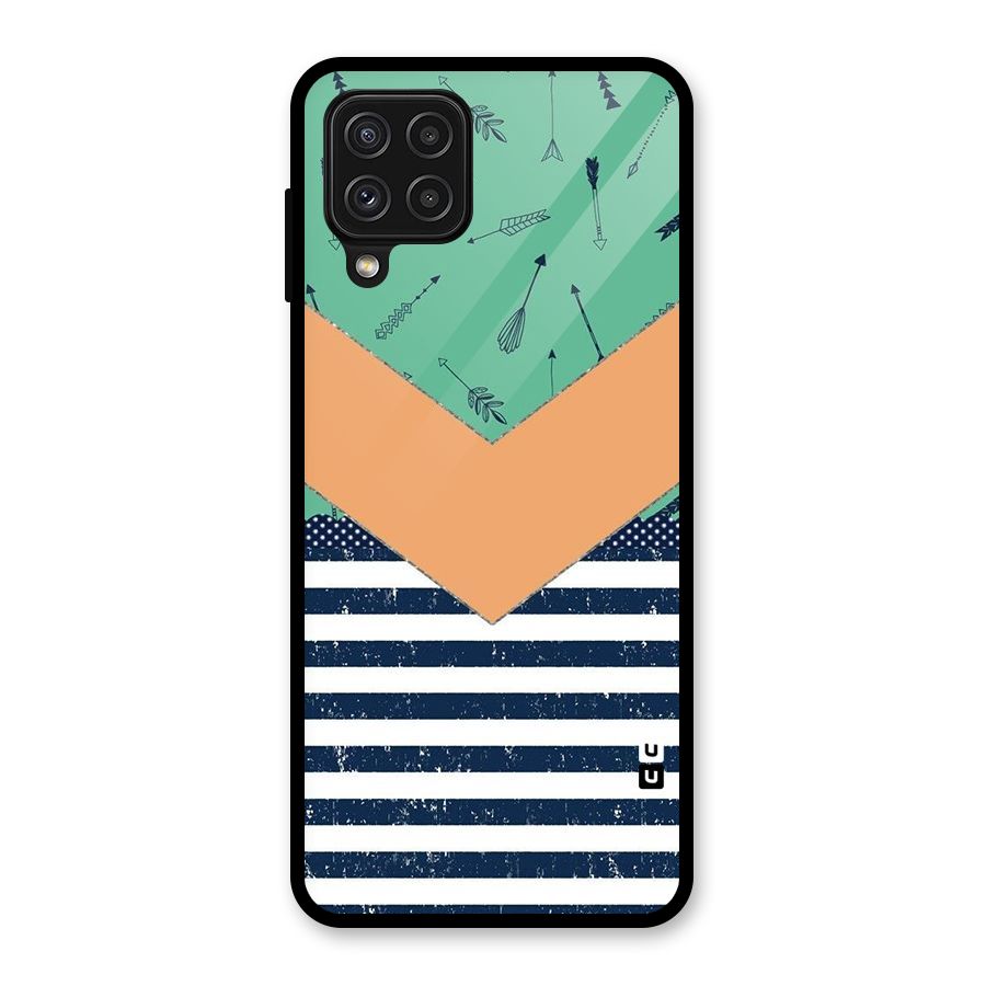 Arrows and Stripes Glass Back Case for Galaxy A22 4G