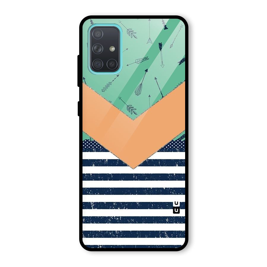 Arrows and Stripes Glass Back Case for Galaxy A71
