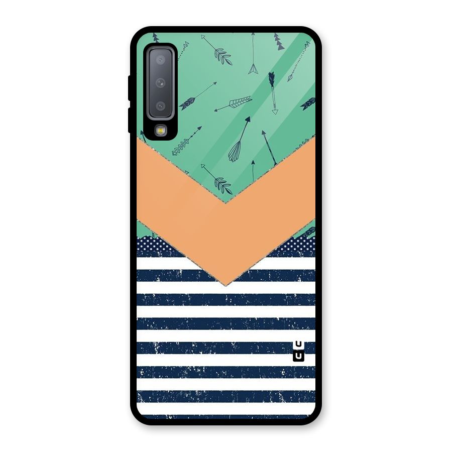 Arrows and Stripes Glass Back Case for Galaxy A7 (2018)