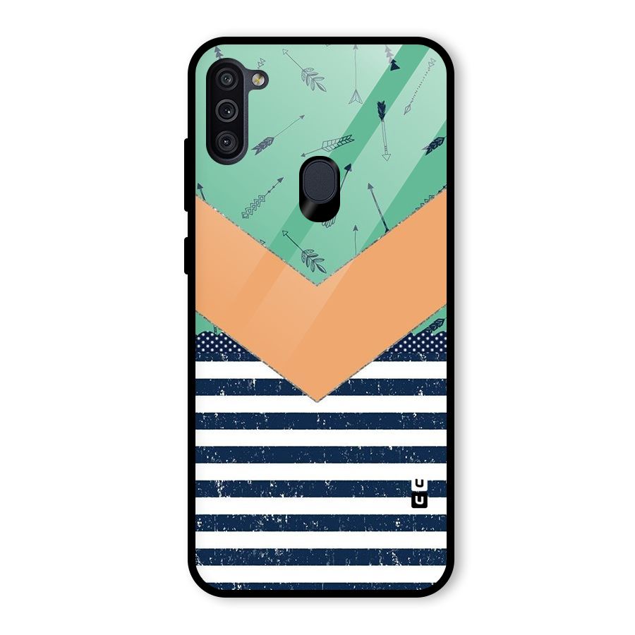 Arrows and Stripes Glass Back Case for Galaxy M11