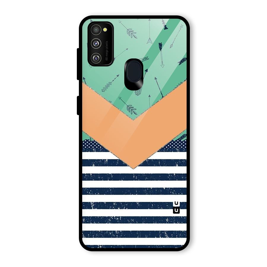 Arrows and Stripes Glass Back Case for Galaxy M30s