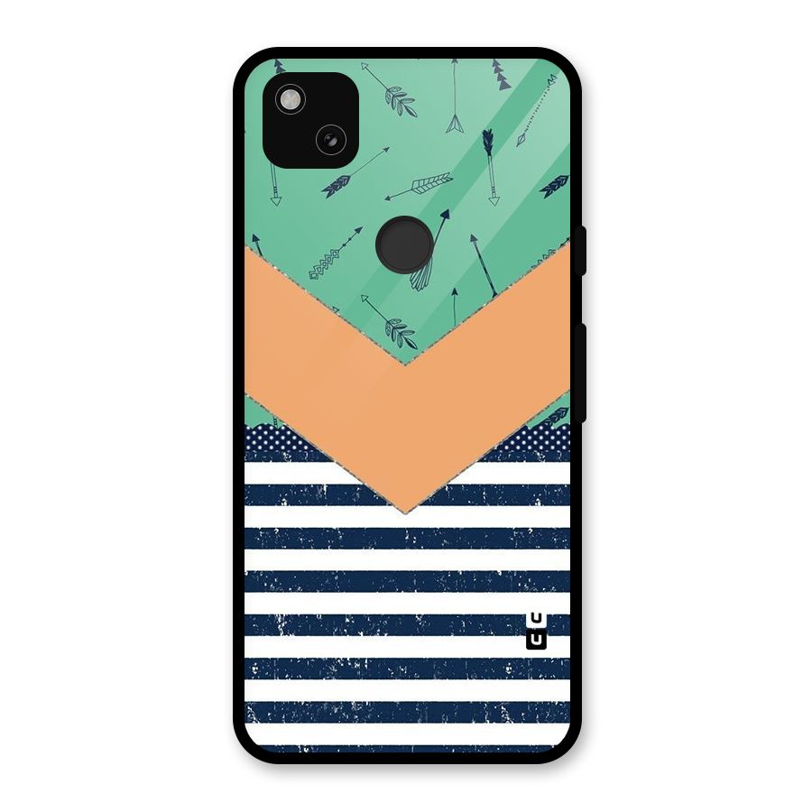 Arrows and Stripes Glass Back Case for Google Pixel 4a