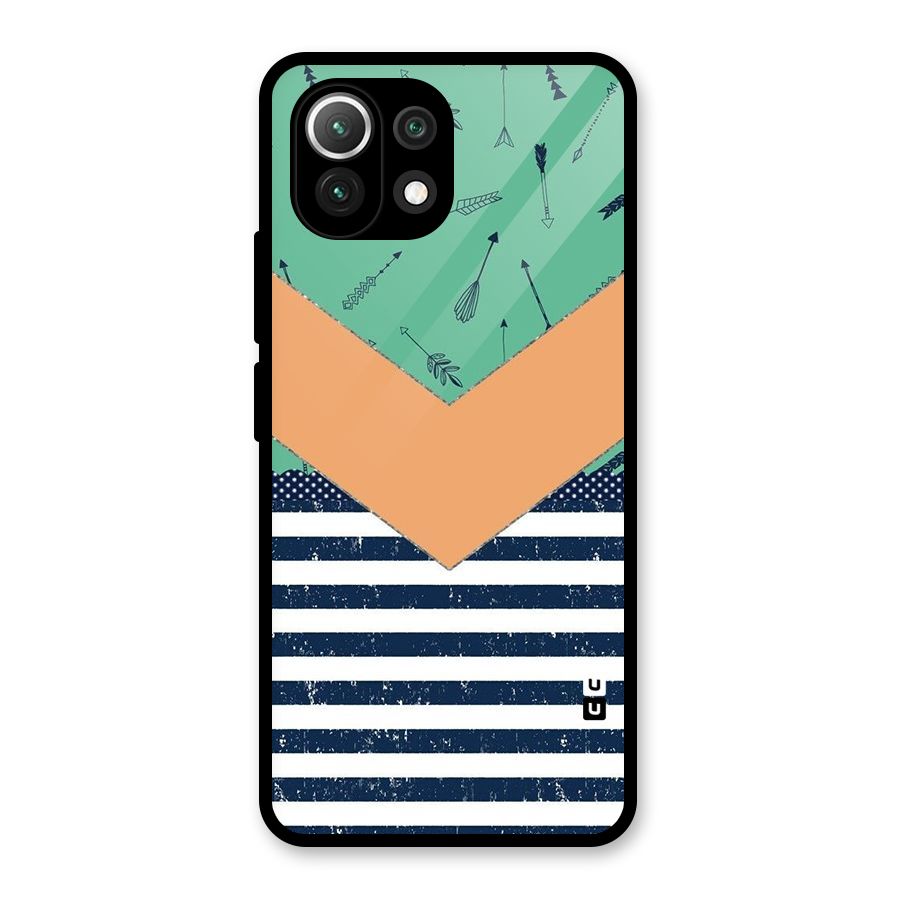 Arrows and Stripes Glass Back Case for Mi 11 Lite