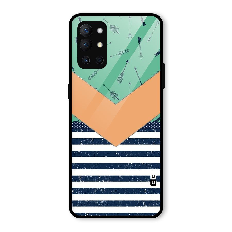 Arrows and Stripes Glass Back Case for OnePlus 9R