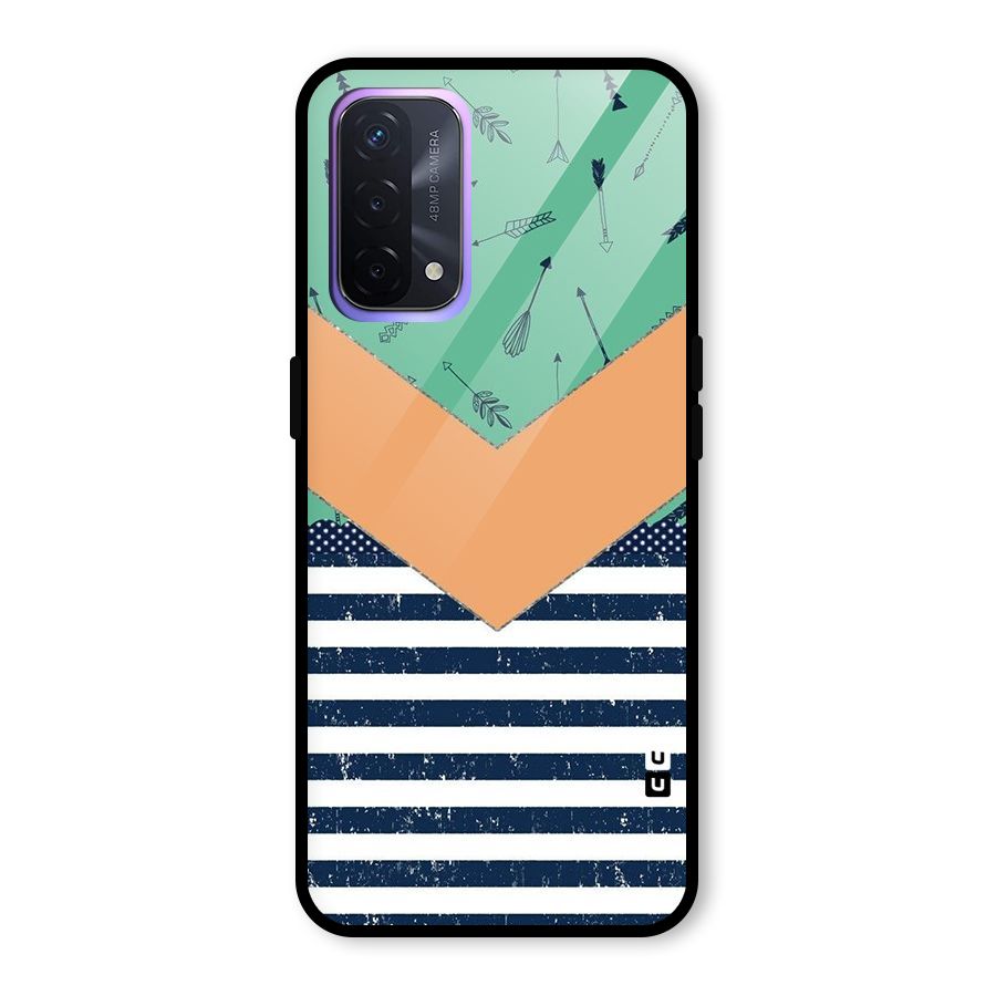 Arrows and Stripes Glass Back Case for Oppo A74 5G