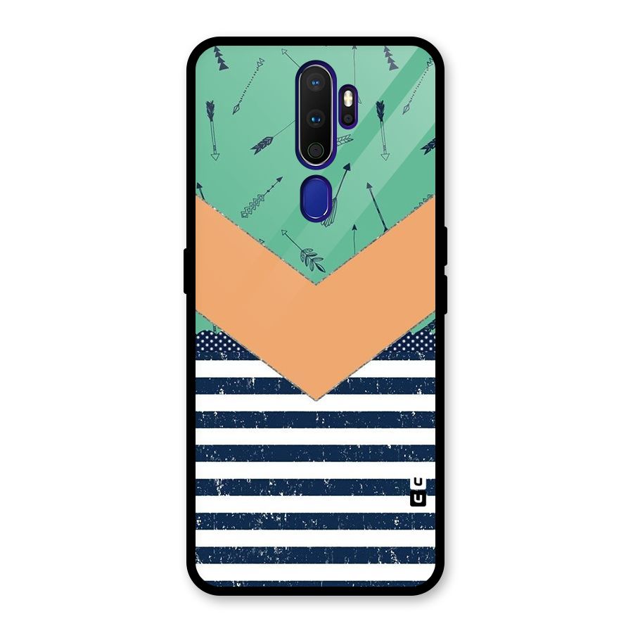 Arrows and Stripes Glass Back Case for Oppo A9 (2020)