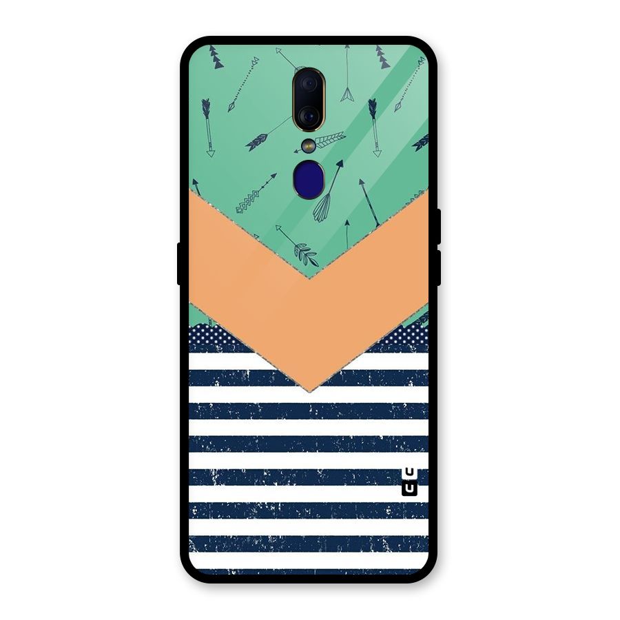 Arrows and Stripes Glass Back Case for Oppo F11