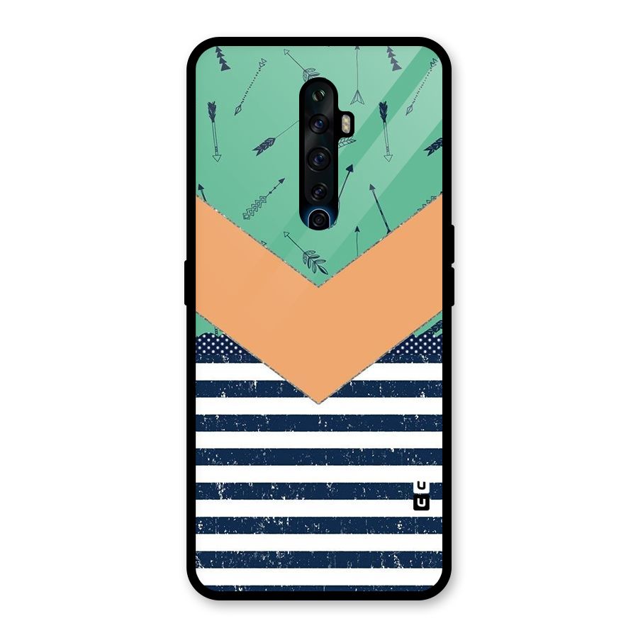 Arrows and Stripes Glass Back Case for Oppo Reno2 Z