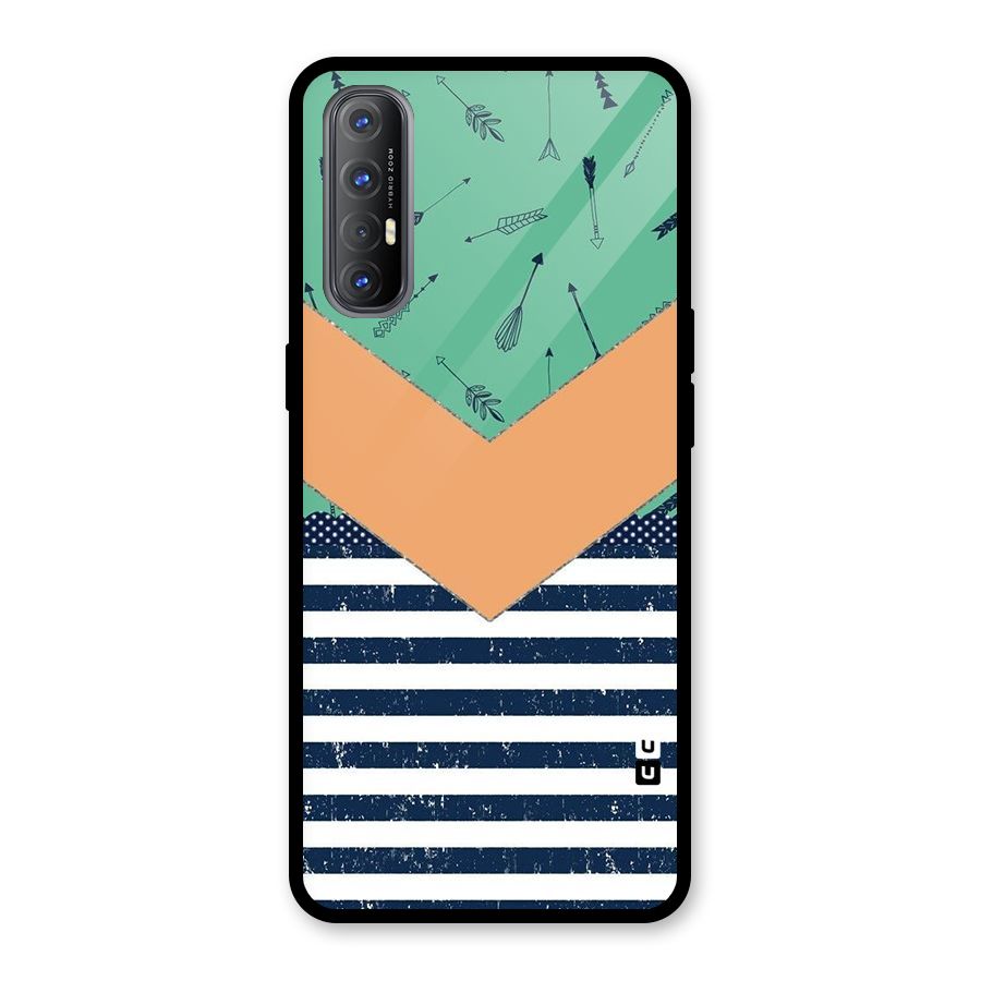 Arrows and Stripes Glass Back Case for Oppo Reno3 Pro