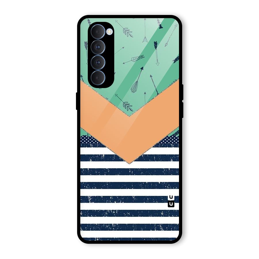 Arrows and Stripes Glass Back Case for Oppo Reno4 Pro