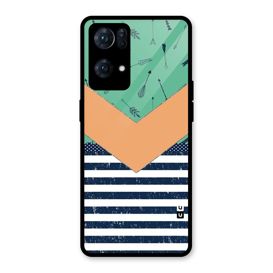 Arrows and Stripes Glass Back Case for Oppo Reno7 Pro 5G