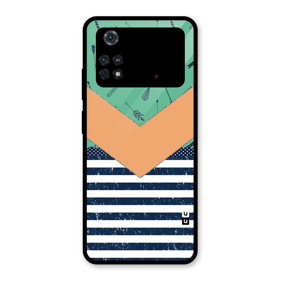 Arrows and Stripes Glass Back Case for Poco M4 Pro 4G