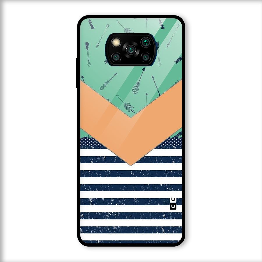 Arrows and Stripes Glass Back Case for Poco X3
