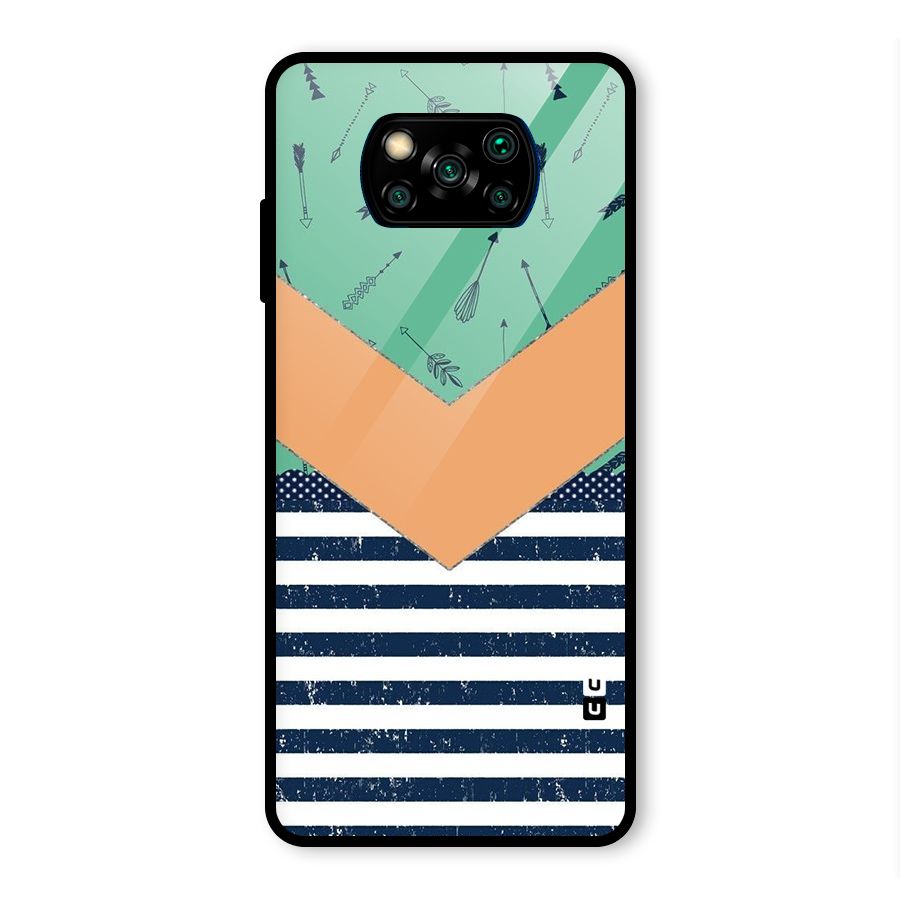 Arrows and Stripes Glass Back Case for Poco X3 Pro