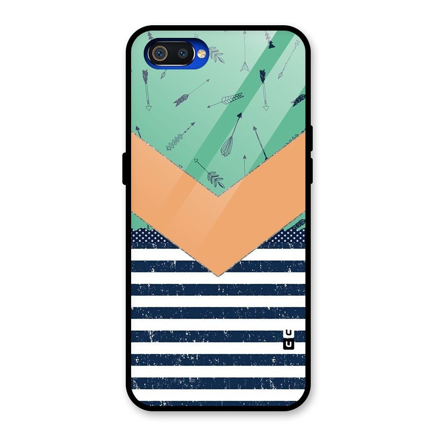 Arrows and Stripes Glass Back Case for Realme C2