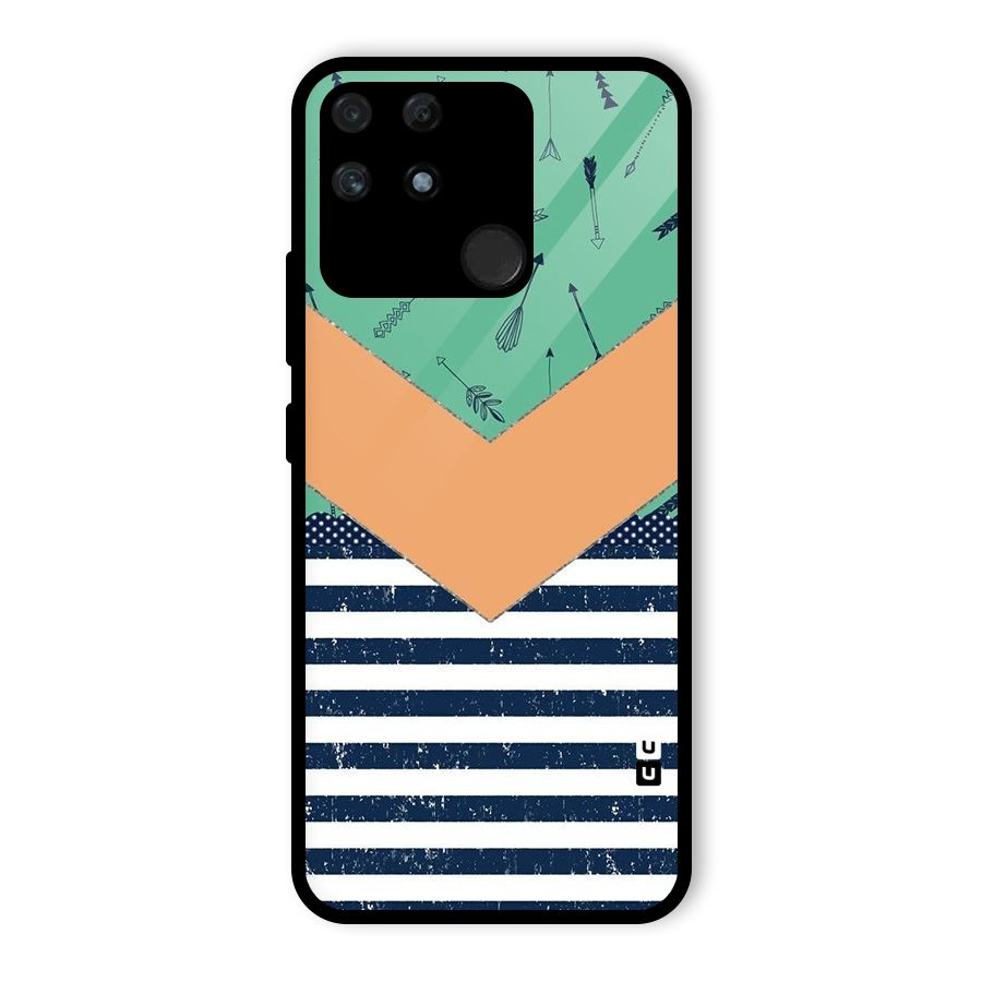 Arrows and Stripes Glass Back Case for Realme Narzo 50A