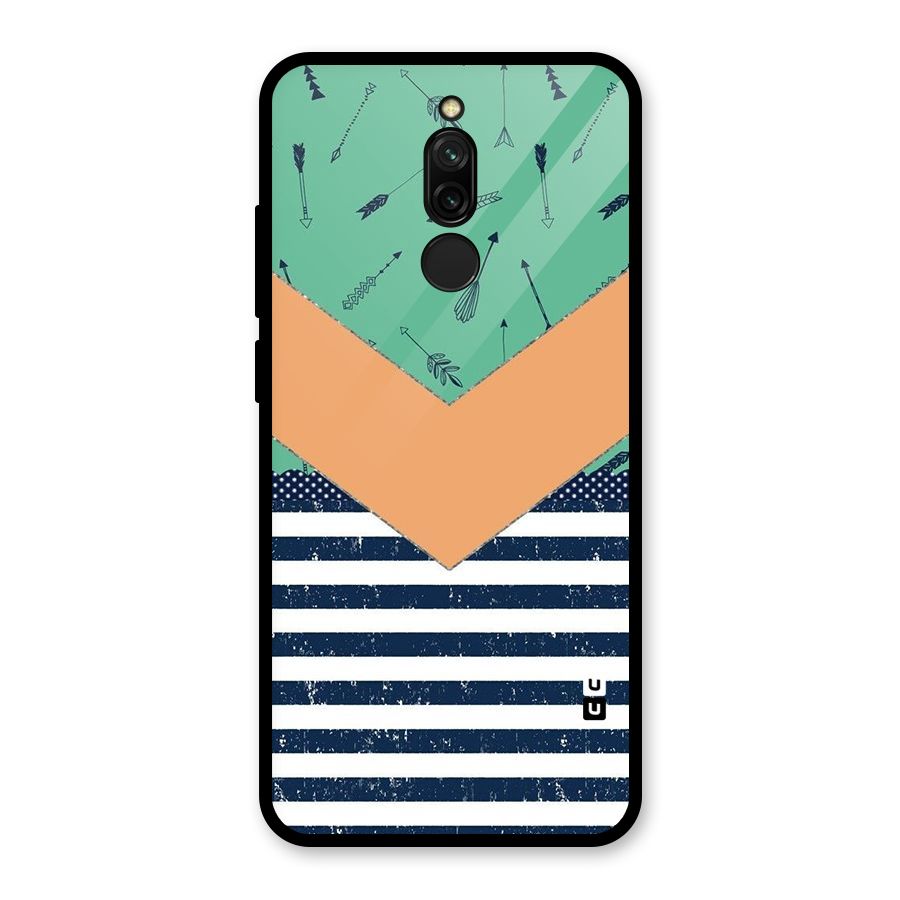 Arrows and Stripes Glass Back Case for Redmi 8