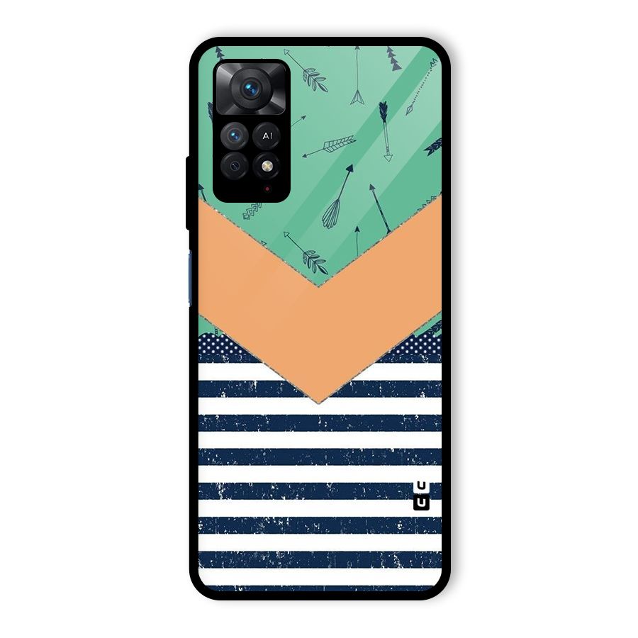 Arrows and Stripes Glass Back Case for Redmi Note 11 Pro