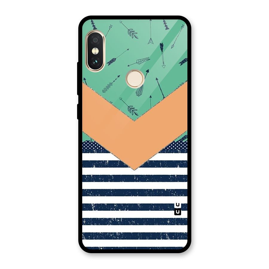 Arrows and Stripes Glass Back Case for Redmi Note 5 Pro