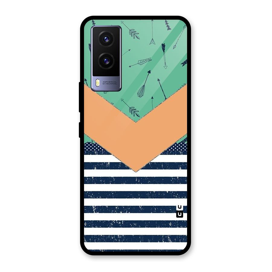 Arrows and Stripes Glass Back Case for Vivo V21e 5G