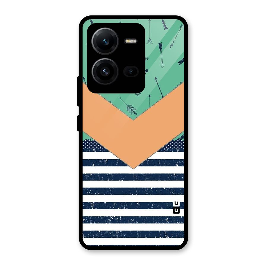 Arrows and Stripes Glass Back Case for Vivo V25