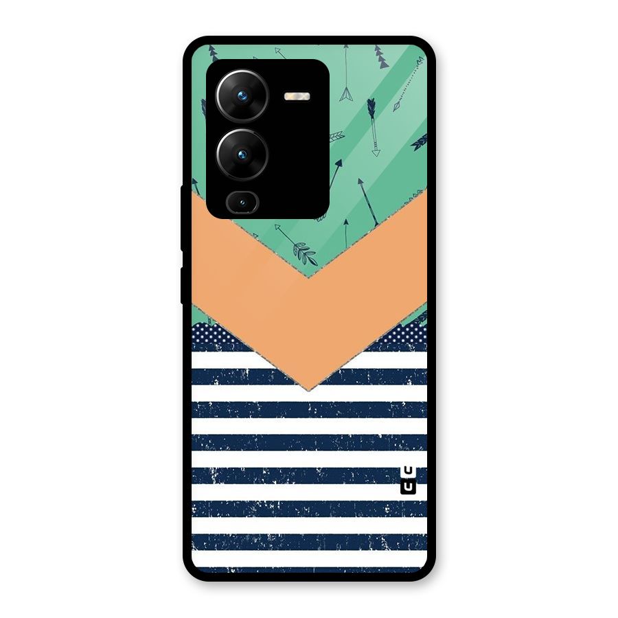 Arrows and Stripes Glass Back Case for Vivo V25 Pro