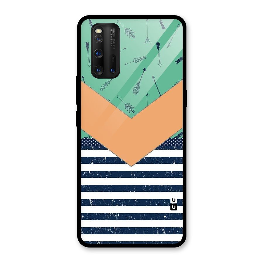 Arrows and Stripes Glass Back Case for Vivo iQOO 3