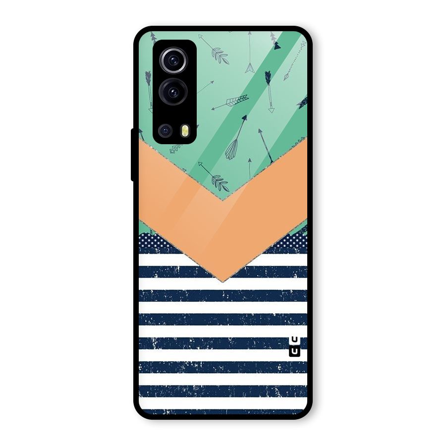 Arrows and Stripes Glass Back Case for Vivo iQOO Z3